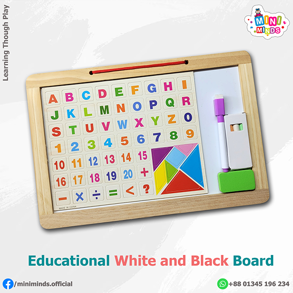 Educational Magnetic White and Black Board Educational Magnetic White and Black Board - Image 1